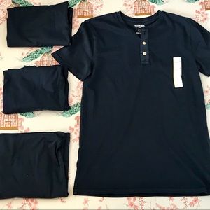GOOD FELLOW &CO. Navy Blue  Henley Shirt